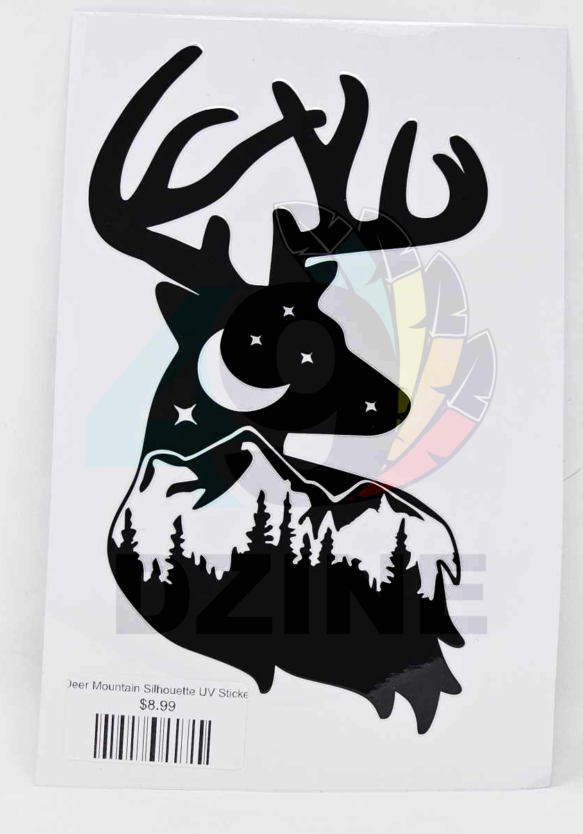 Deer Mountain Silhouette UV Sticker