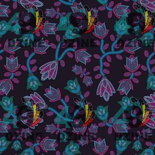 Beaded Nouveau Cotton Fabric by the Yard