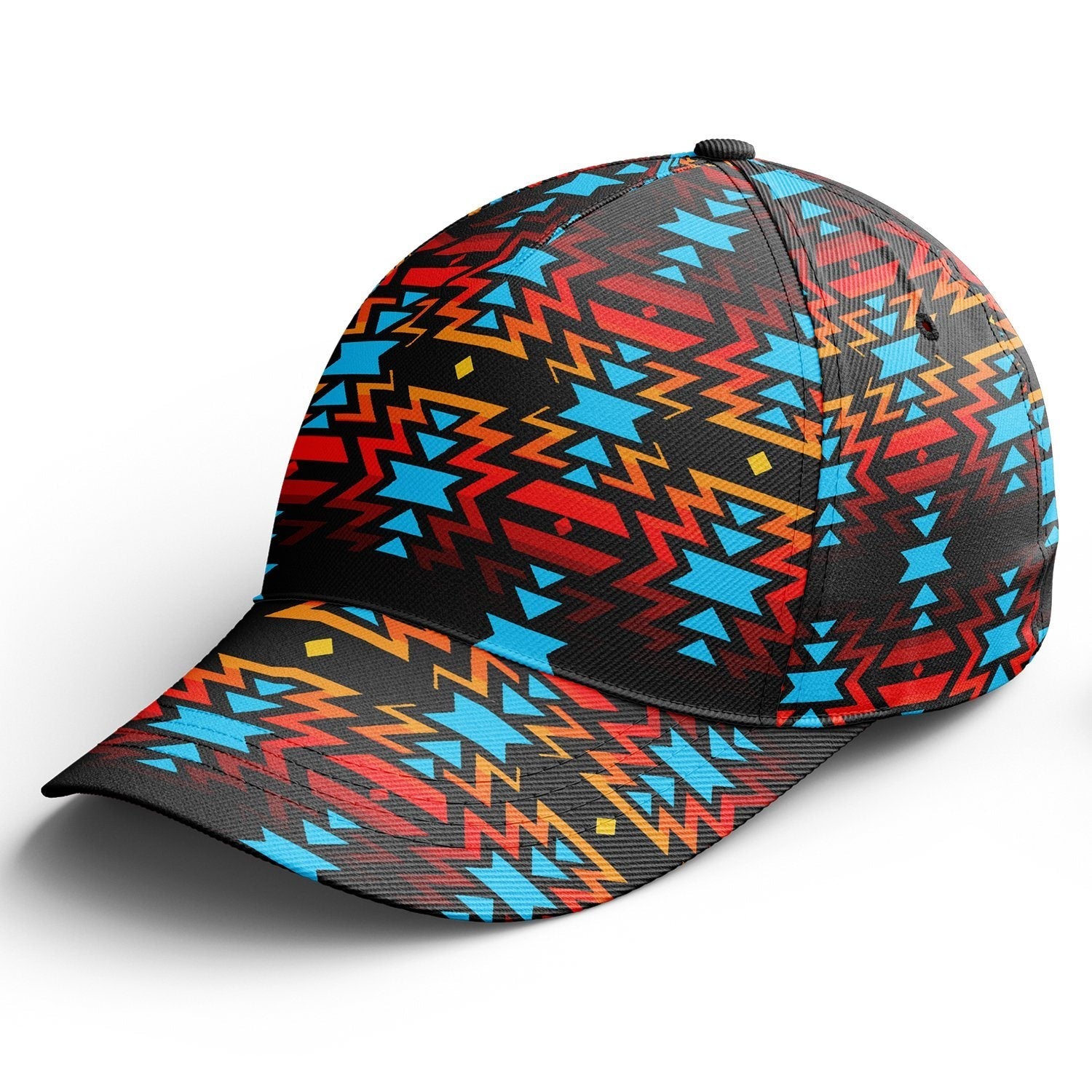 Black Fire and Turquoise Snapback Hat hat Herman 