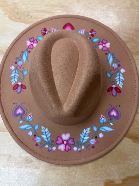 Aurora Blooms No Stroke Brown Fedora Hat