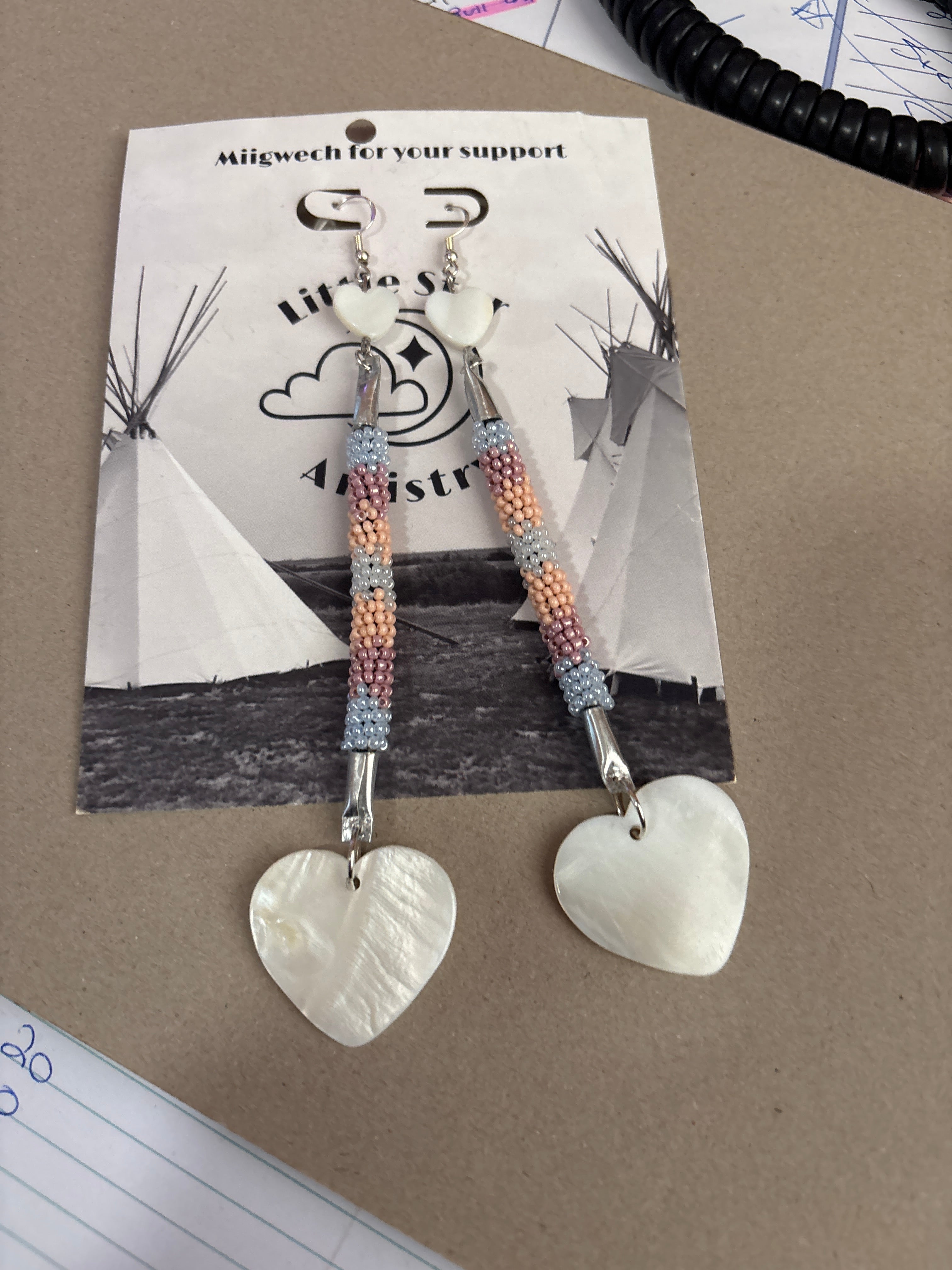 Dorienne Proulx Beaded Heart Earrings