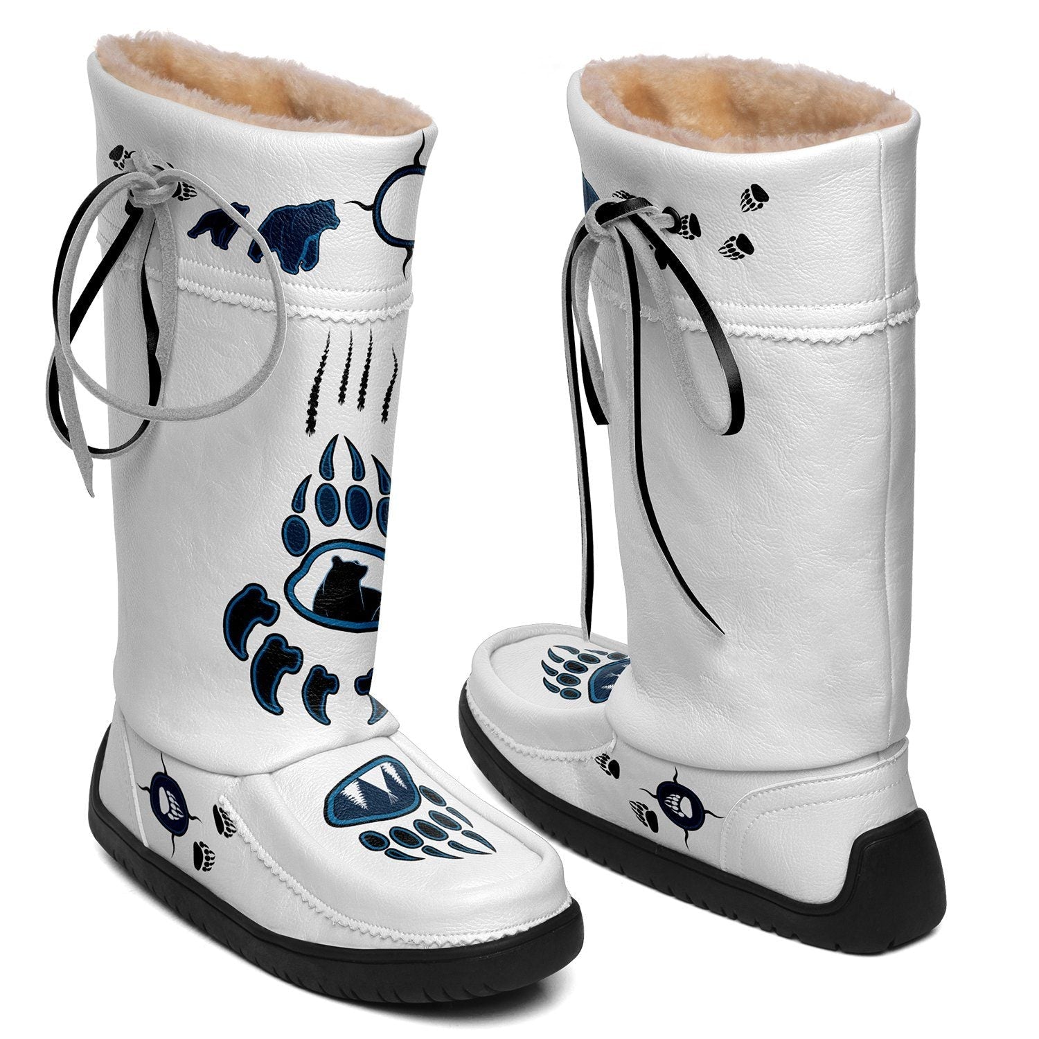 Navy Bearpaw Real Leather MoccaLux 49 Dzine 