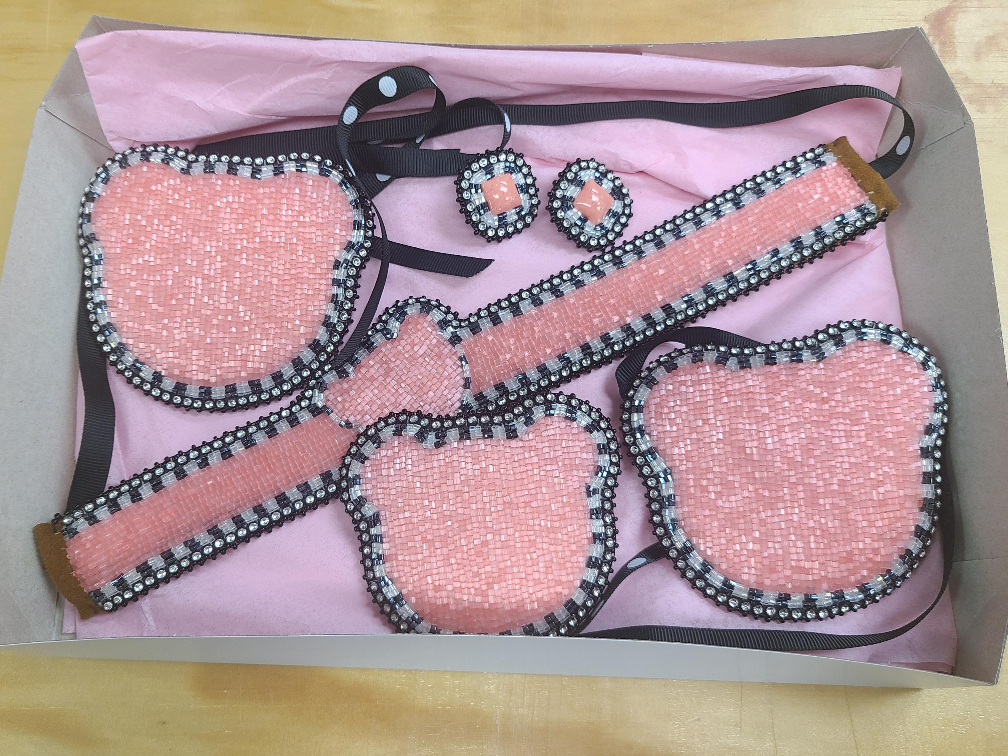 Kida Luttrell Pink Bear Tiny Tot Powwow Beadwork