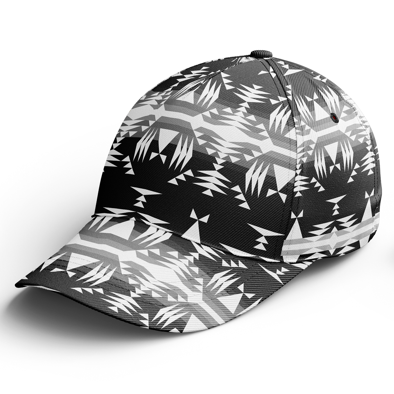 Between the Mountains Black and White Snapback Hat