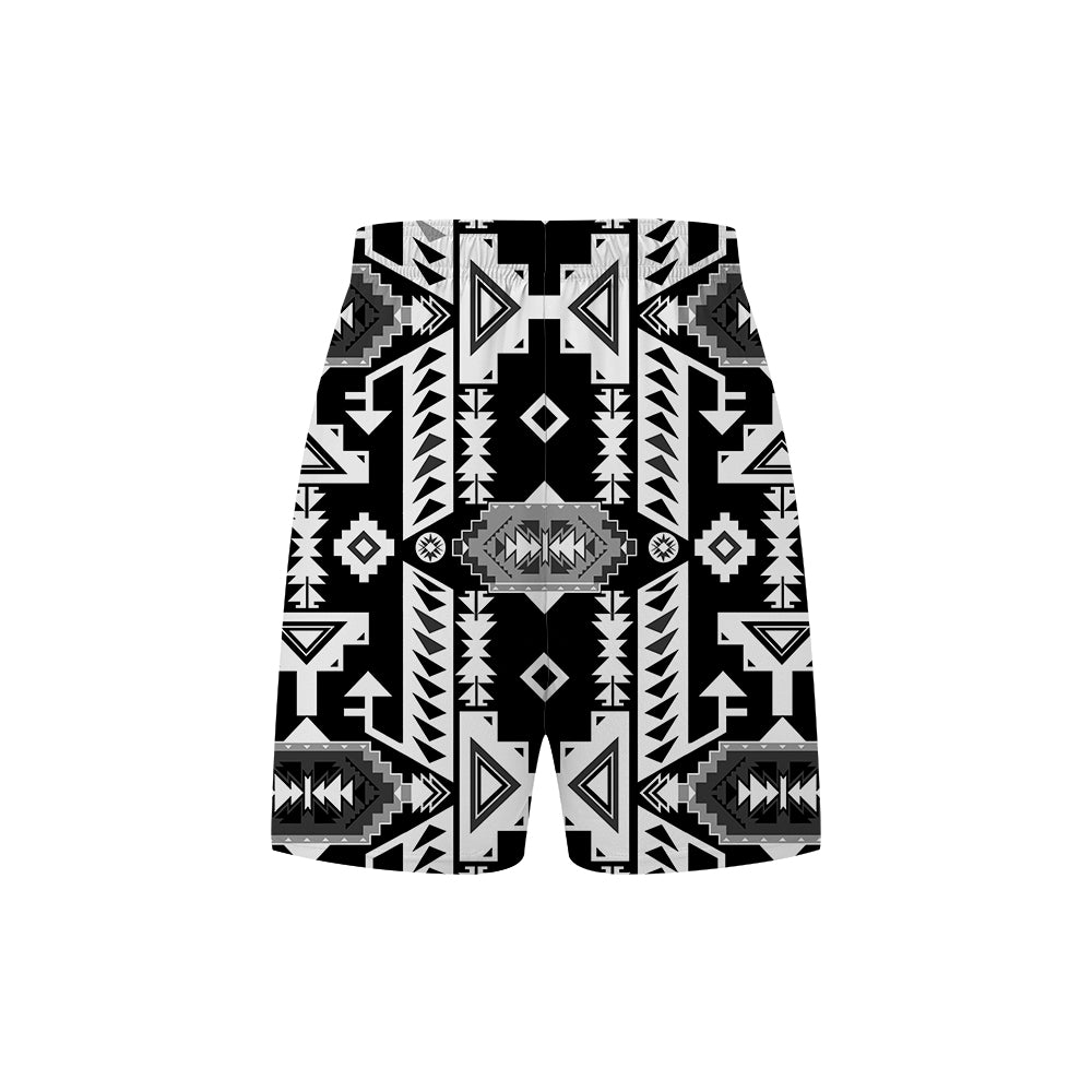 Chiefs Mountains Black and White Basketball Shorts