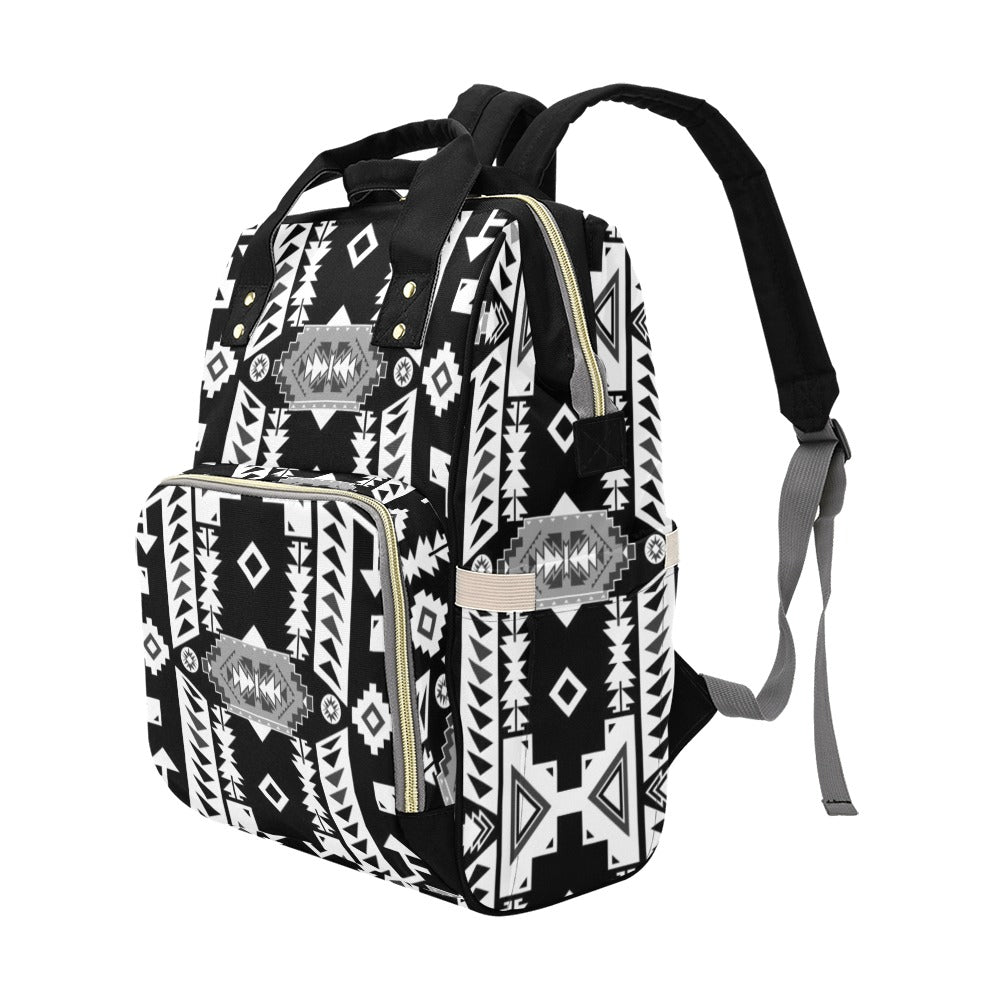 Chiefs Mountain Black and White Multi-Function Diaper Backpack