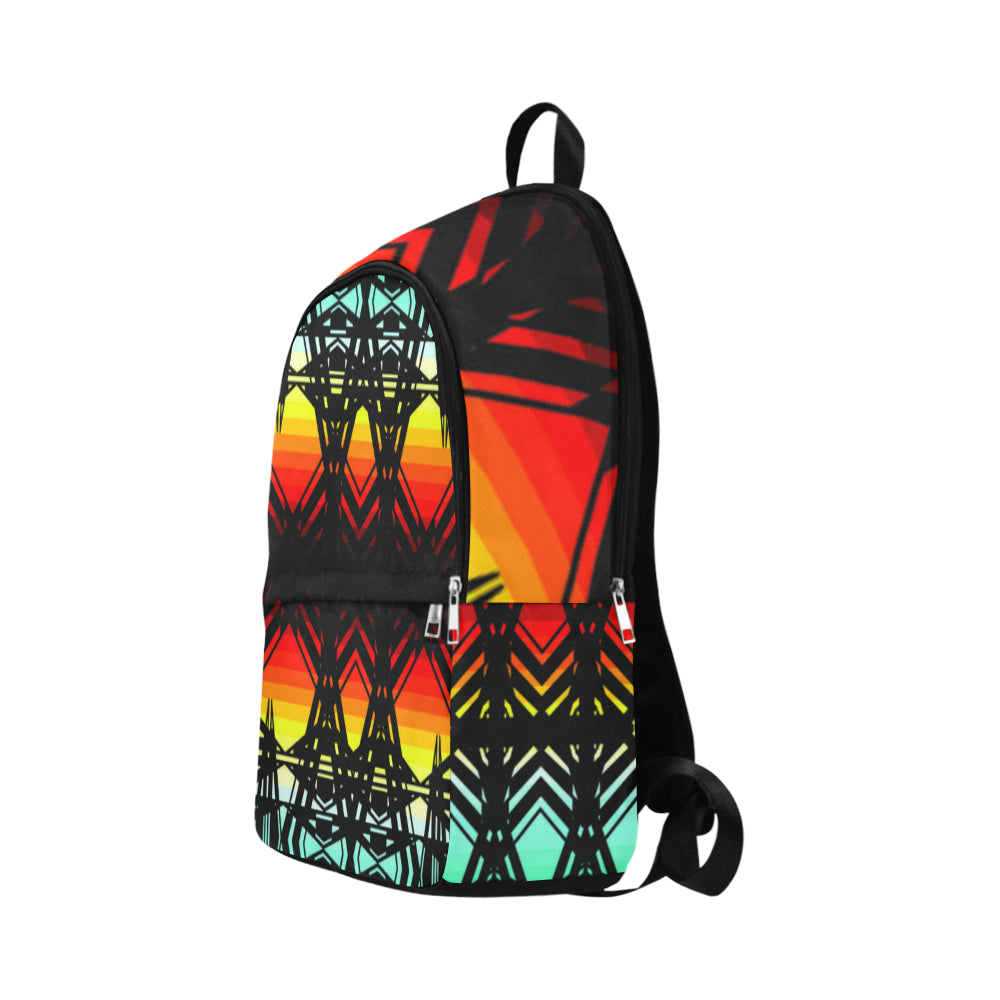Fire and Turquiose Fabric Backpack for Adult (Model 1659)