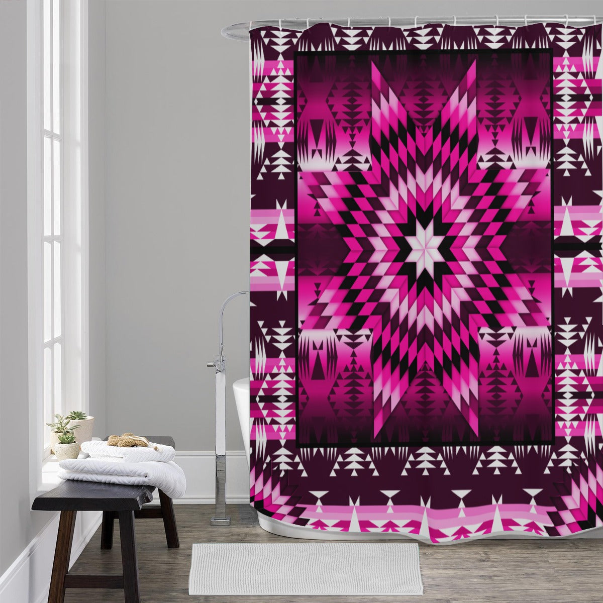 Berry Star Shower Curtain (59 inch x 71 inch)