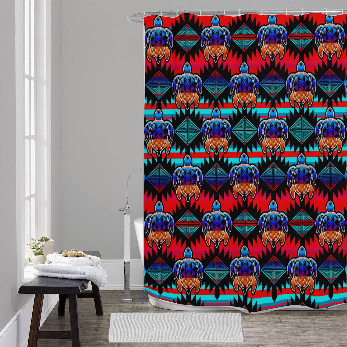 Okotoks Mountain Turtles Shower Curtain (59 inch x 71 inch)