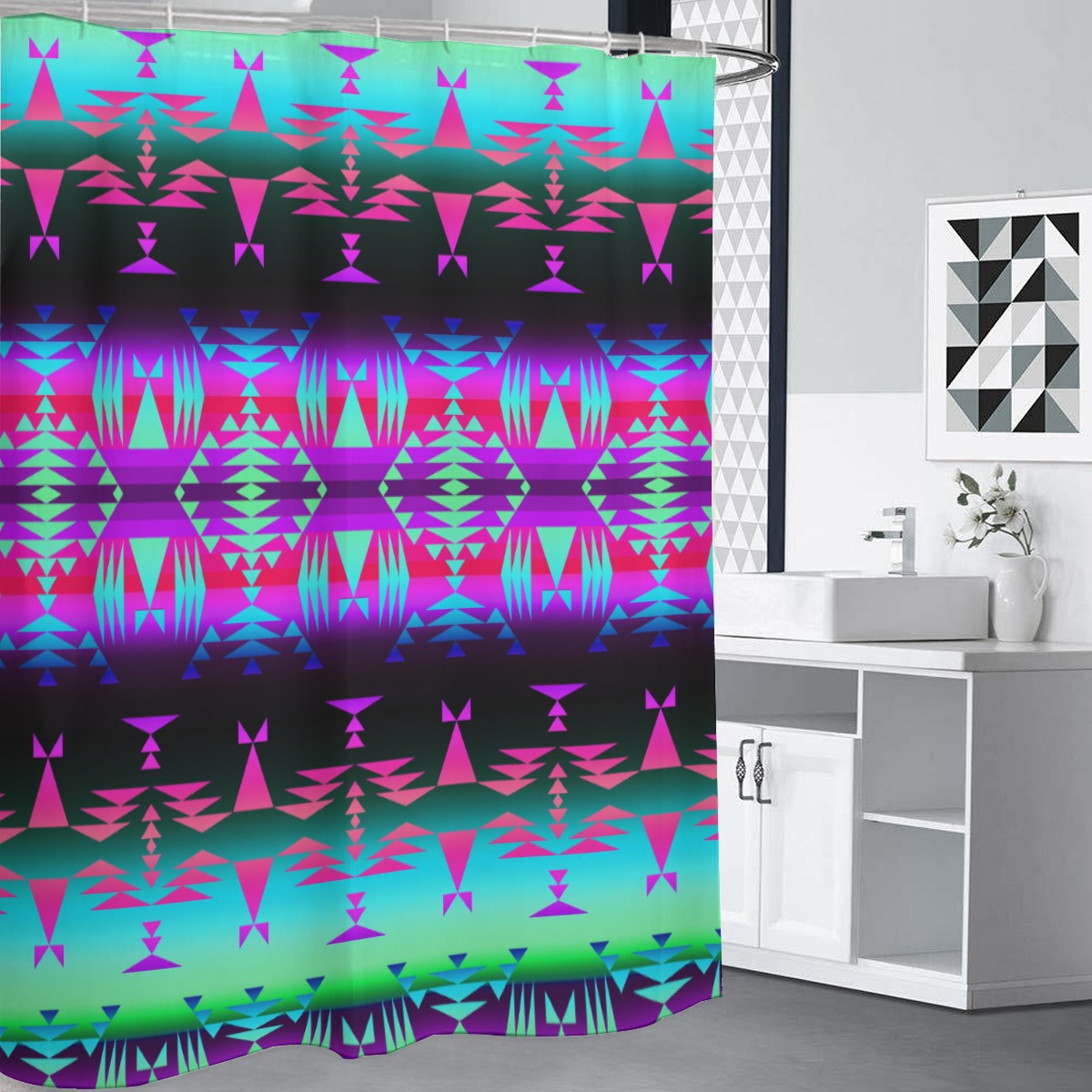 Between the Rocky Mountains Shower Curtain (59 inch x 71 inch)