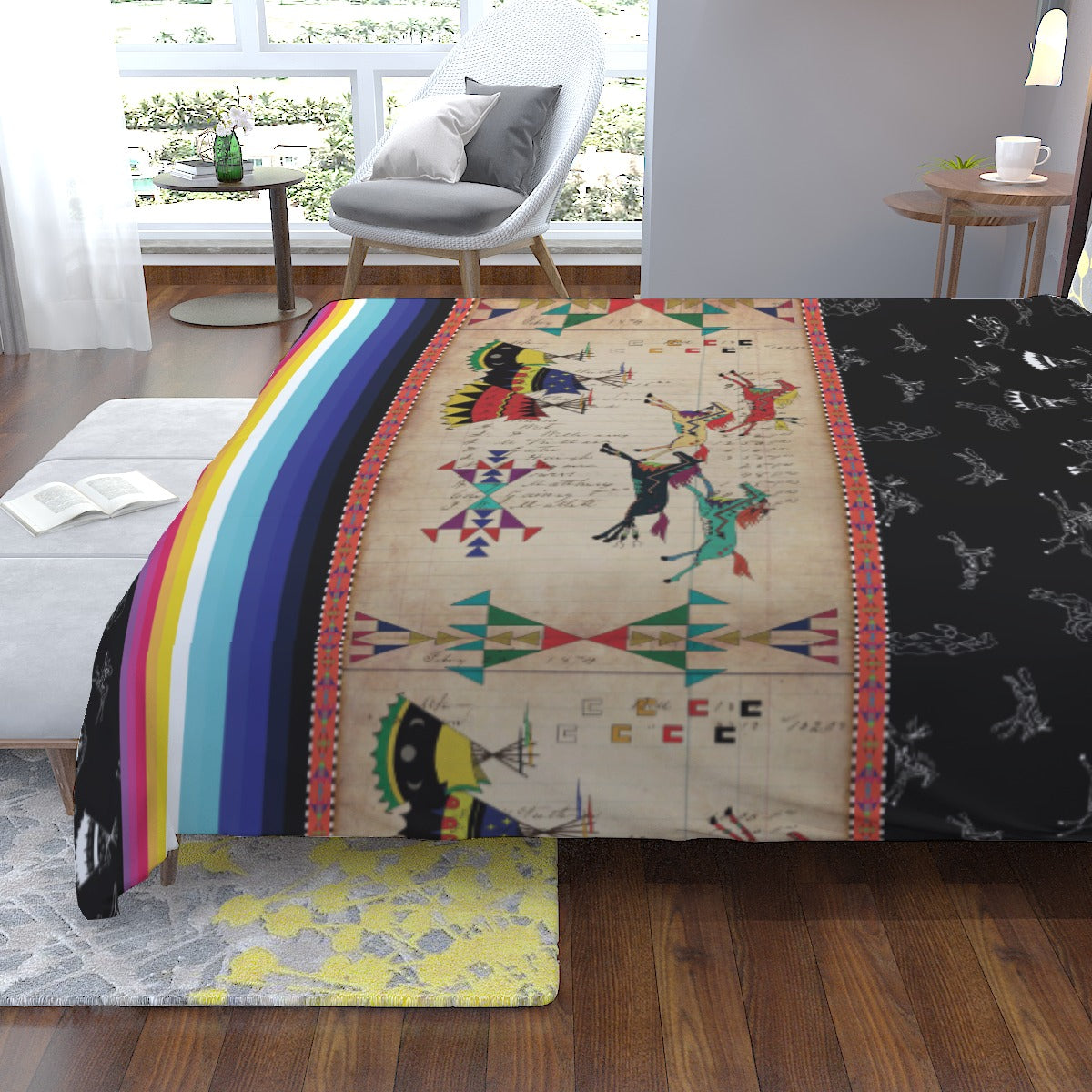 Ledger Horses Running Black Sky Lightweight and Breathable Baby Blanket