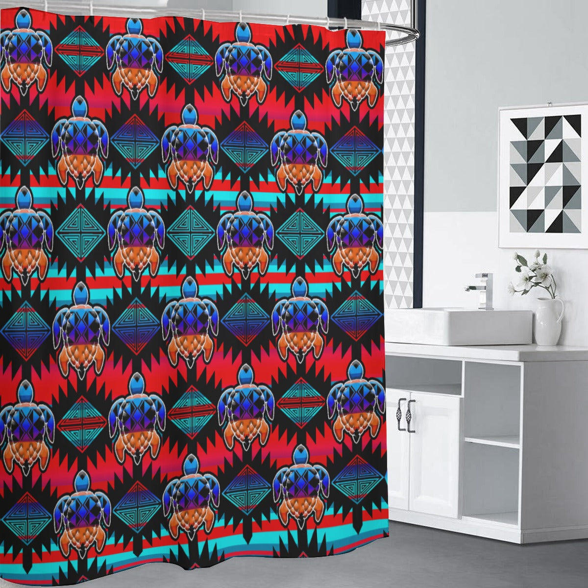 Okotoks Mountain Turtles Shower Curtain (59 inch x 71 inch)