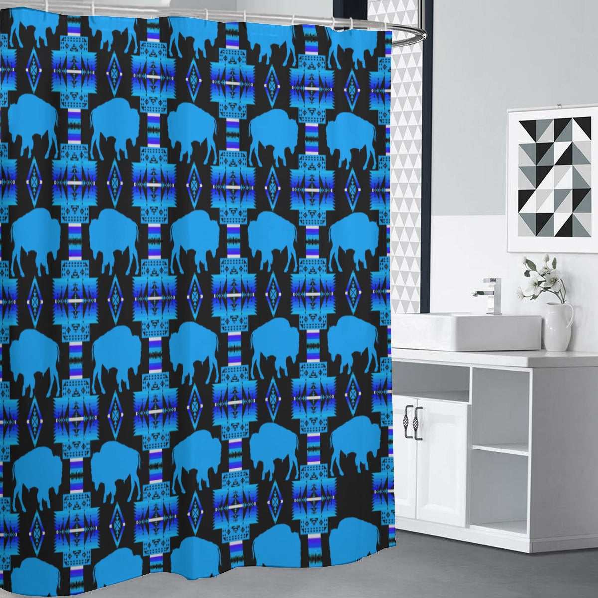 Midnight Buffalo Lake Shower Curtain (59 inch x 71 inch)