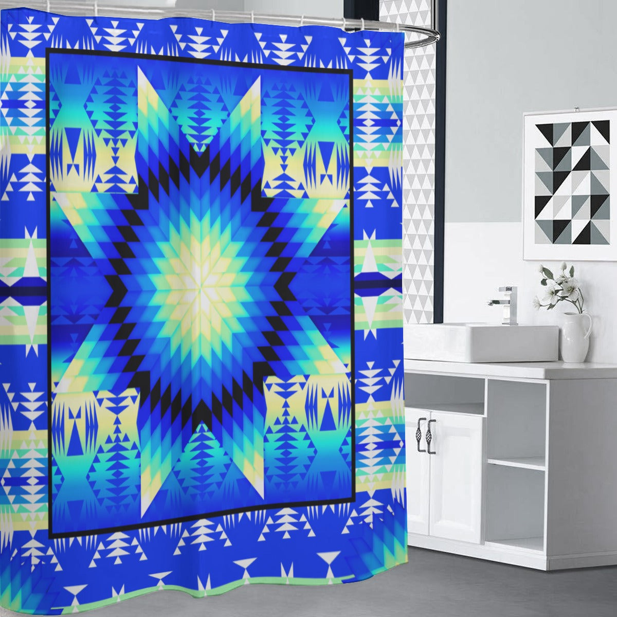 Blue Ridge Star Shower Curtain (59 inch x 71 inch)