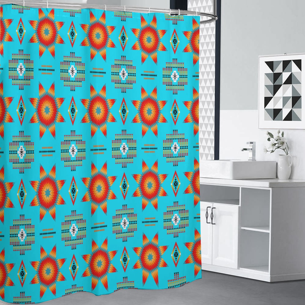 Rising Star Harvest Moon Shower Curtain (59 inch x 71 inch)