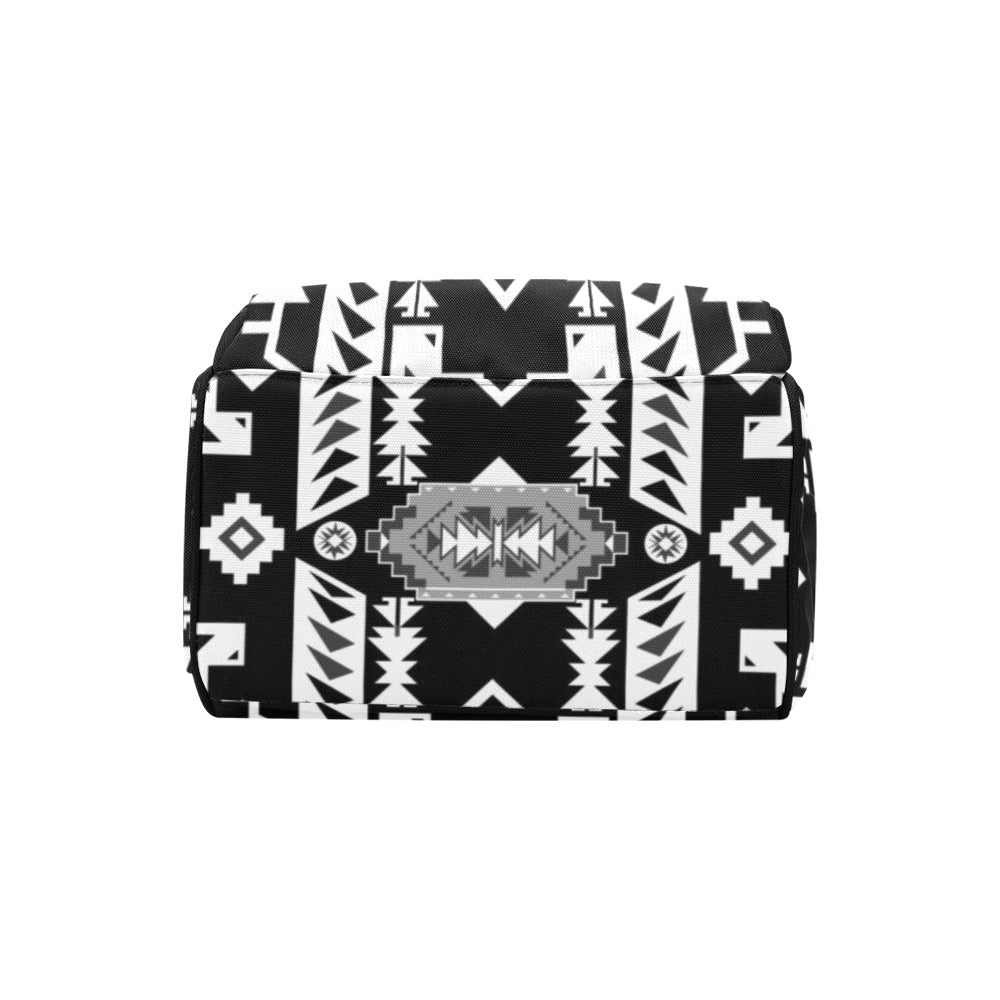 Chiefs Mountain Black and White Multi-Function Diaper Backpack