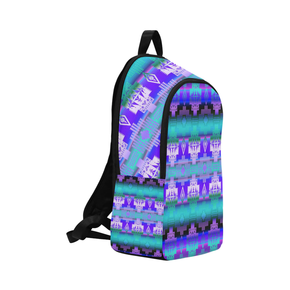 Salmon Catch Purple Fabric Backpack for Adult (Model 1659)