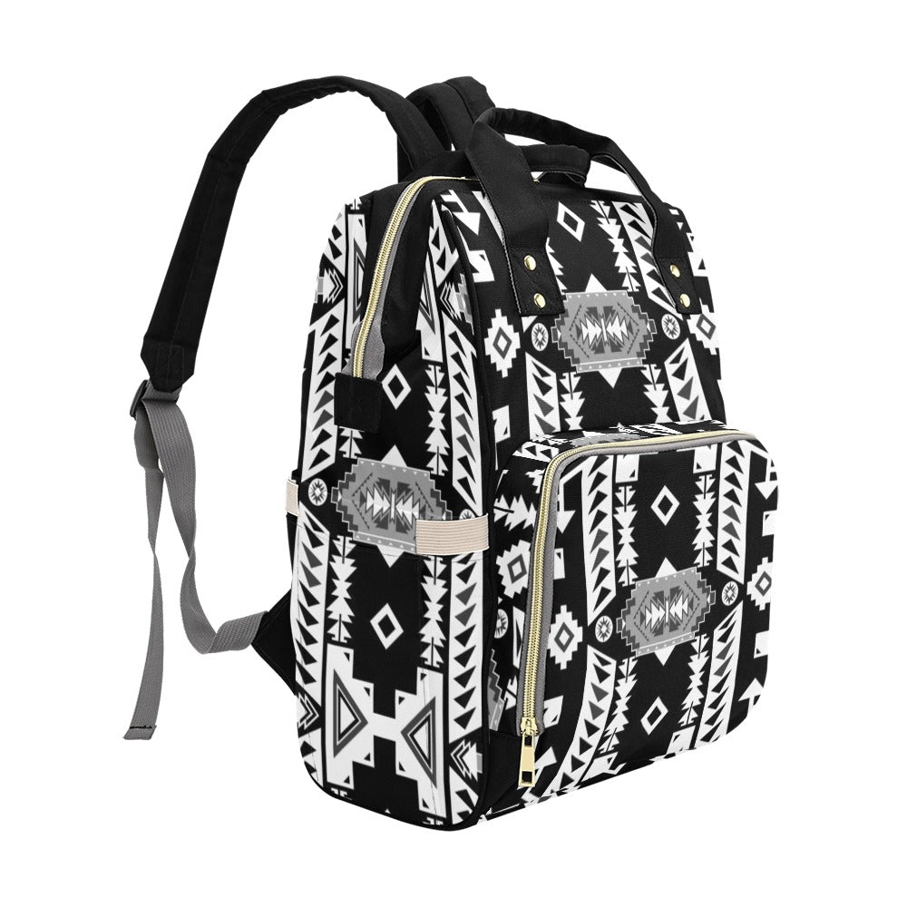 Chiefs Mountain Black and White Multi-Function Diaper Backpack