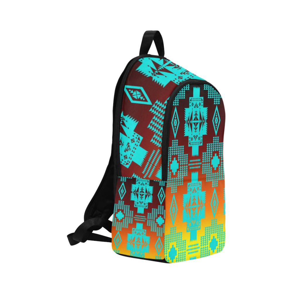 Seven Tribes Turquoise Fabric Backpack for Adult (Model 1659)