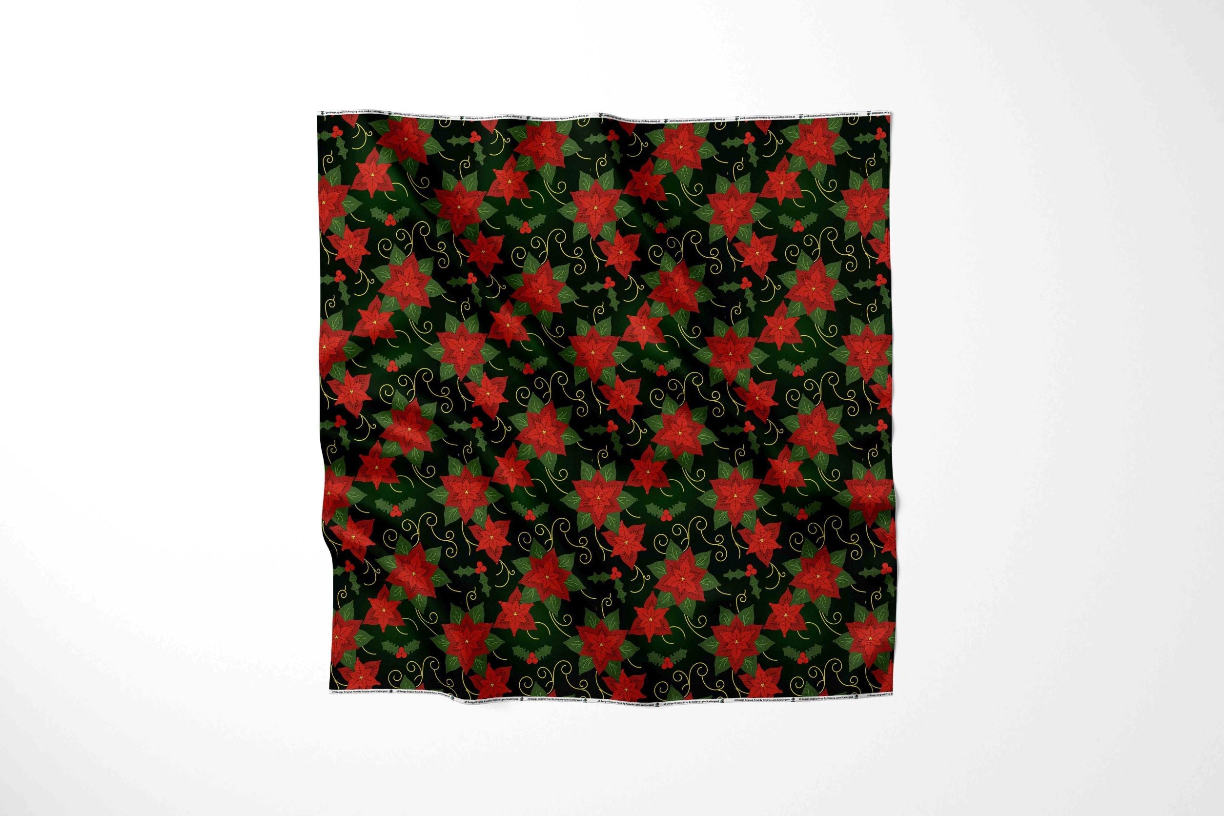 Poinnsettia Parade Cotton Fabric by the Yard