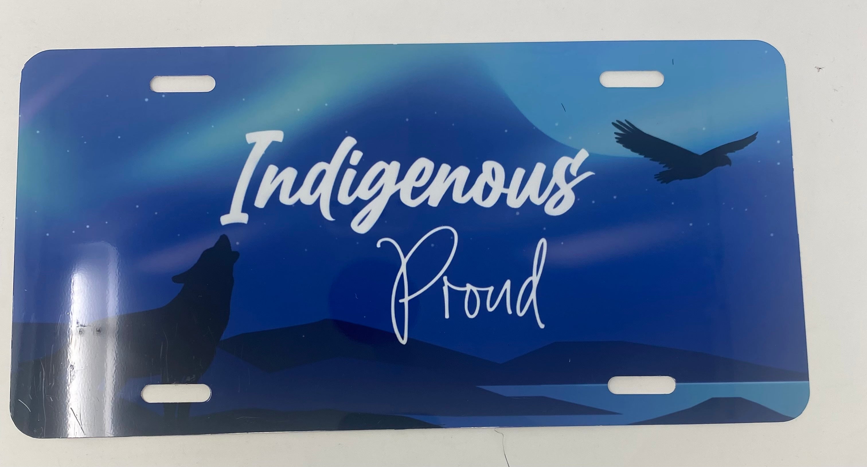 Indigenous Proud Blue Vanity License Plate