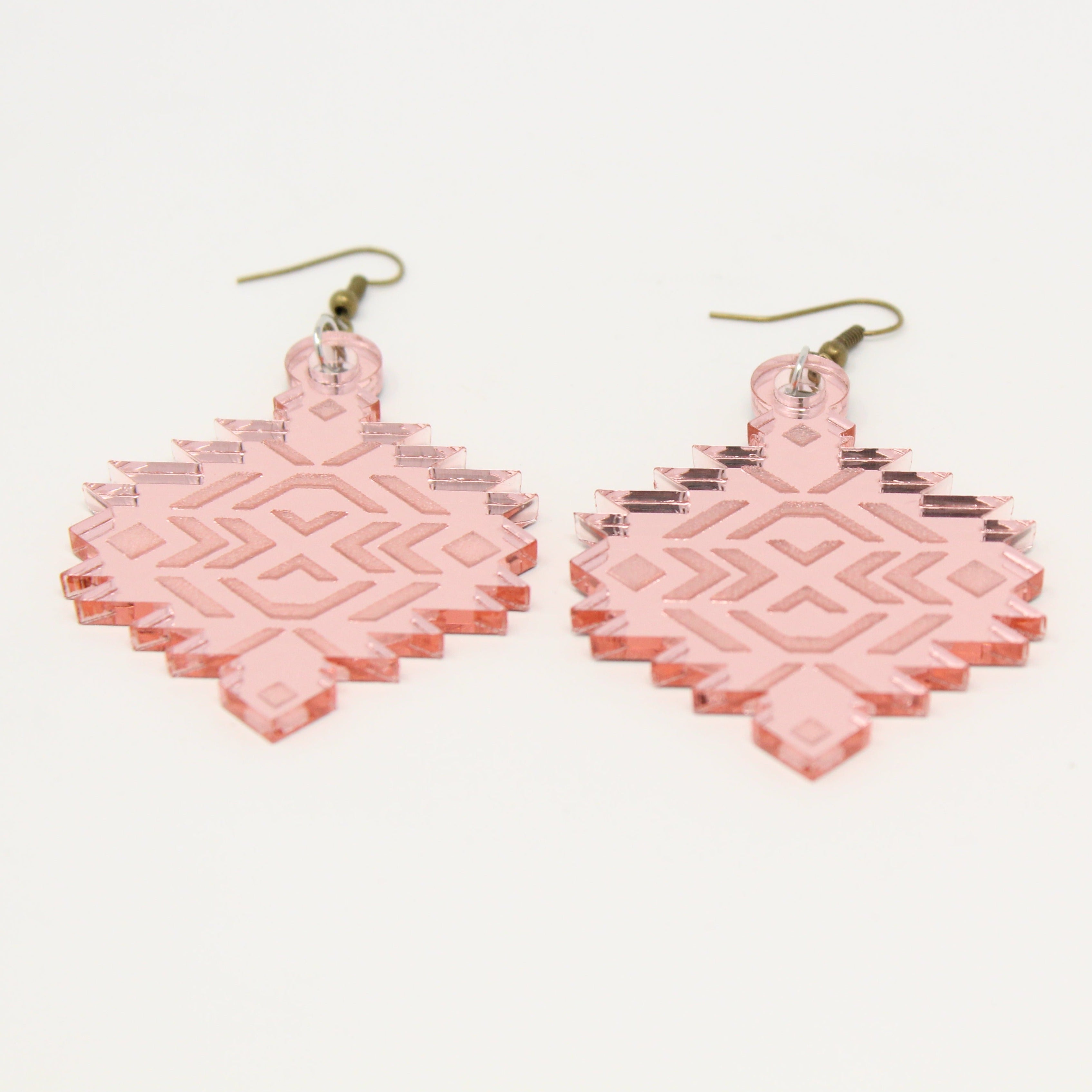 Rose Gold Geometric Acrylic Earrings