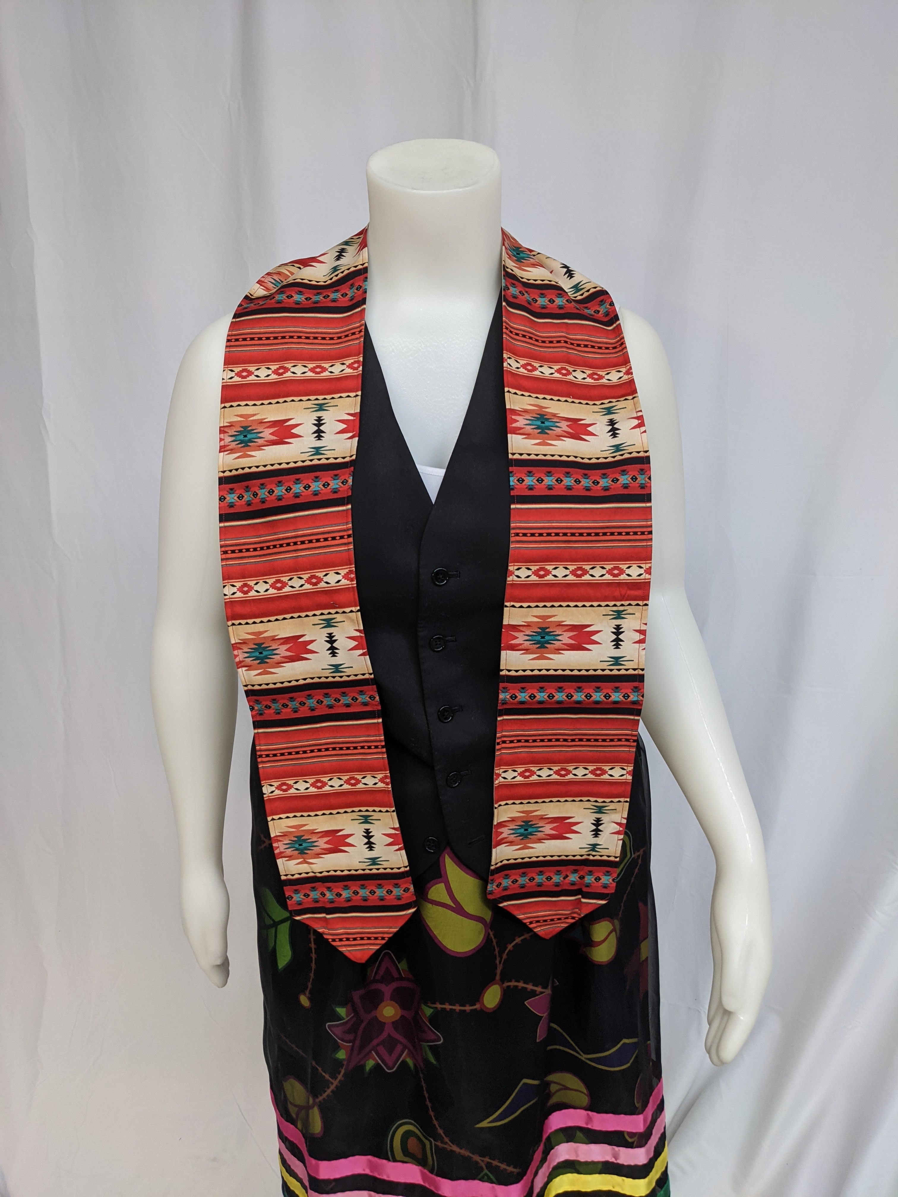 Rust Red with Cream Graduation Stole