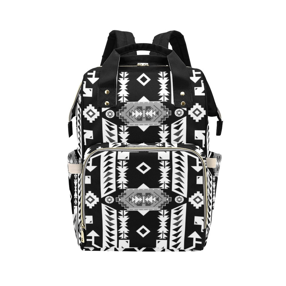 Chiefs Mountain Black and White Multi-Function Diaper Backpack