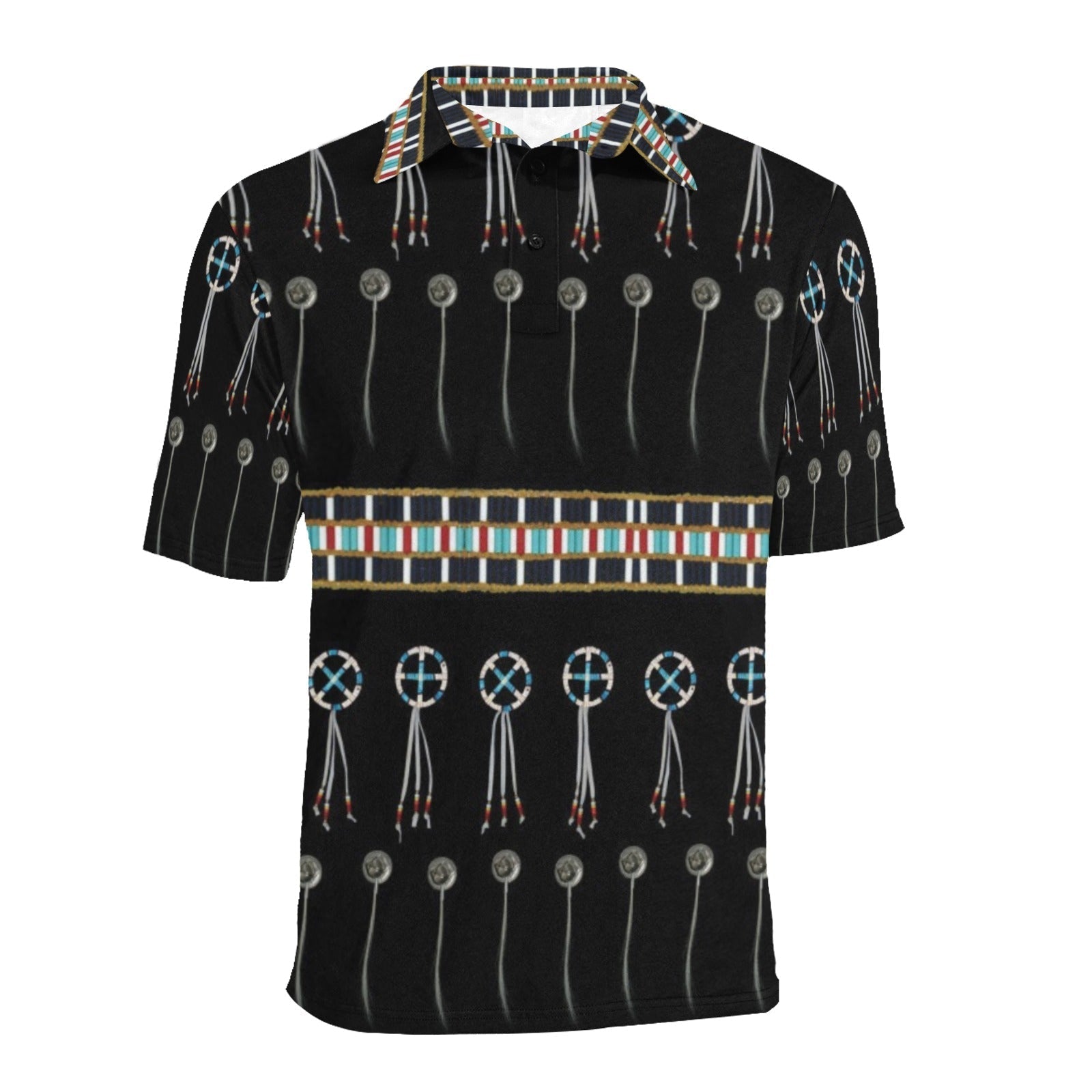 Beaded Bracelet Men's All Over Print Polo Shirt (Model T55) Men's Polo Shirt (Model T55) e-joyer 