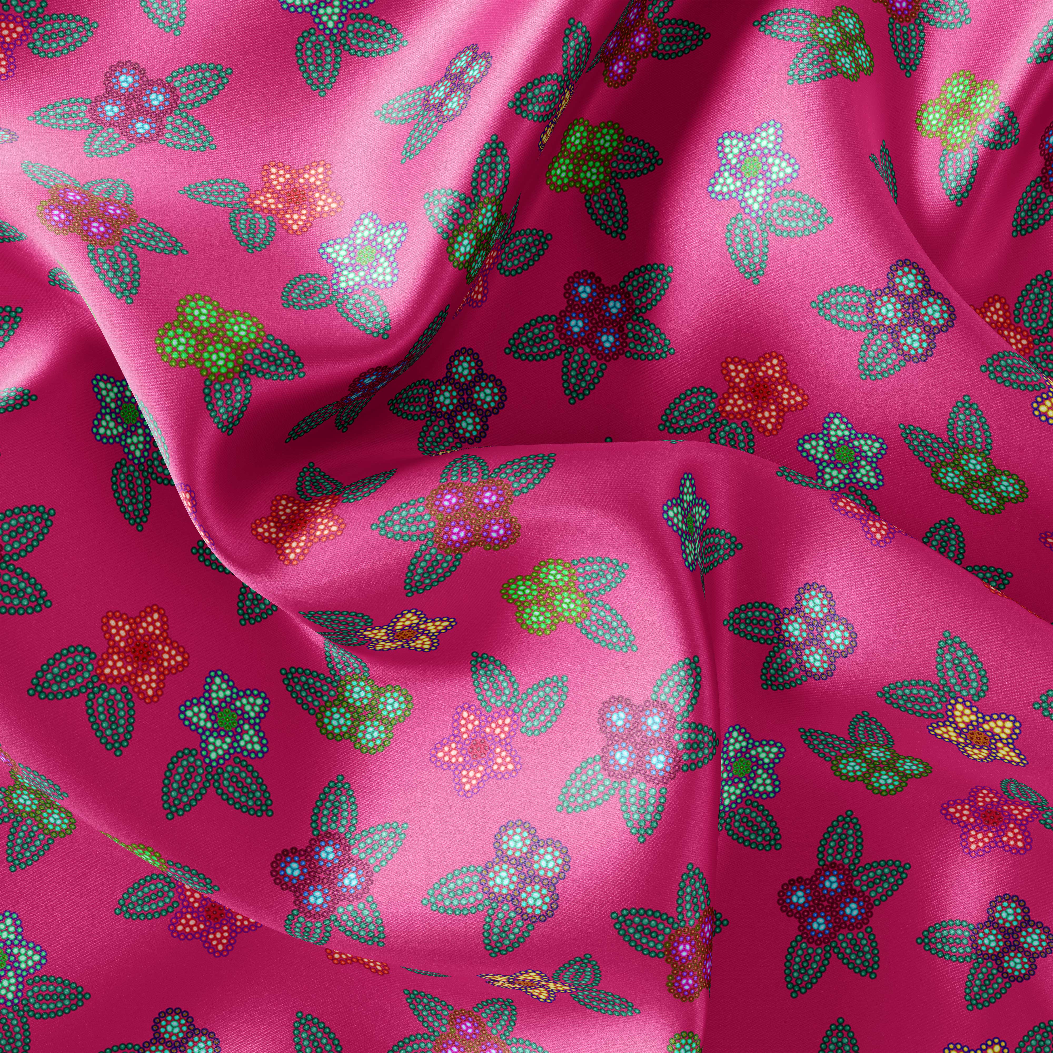 Berry Flowers Satin Fabric 49DzineStore 