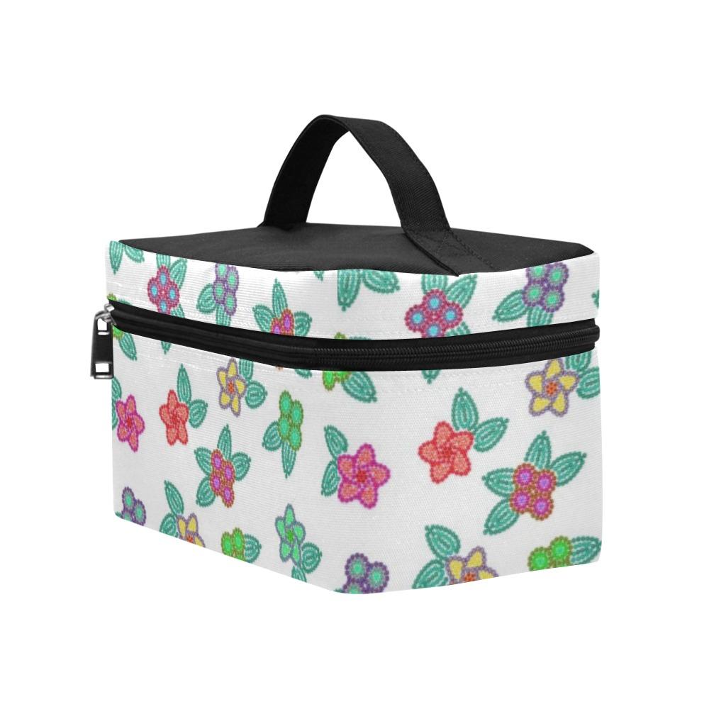 Berry Flowers White Cosmetic Bag