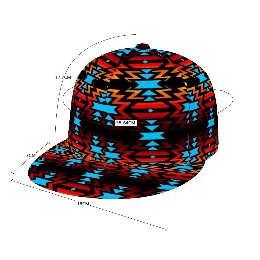 Black Fire and Turquoise Snapback Hat Herman 