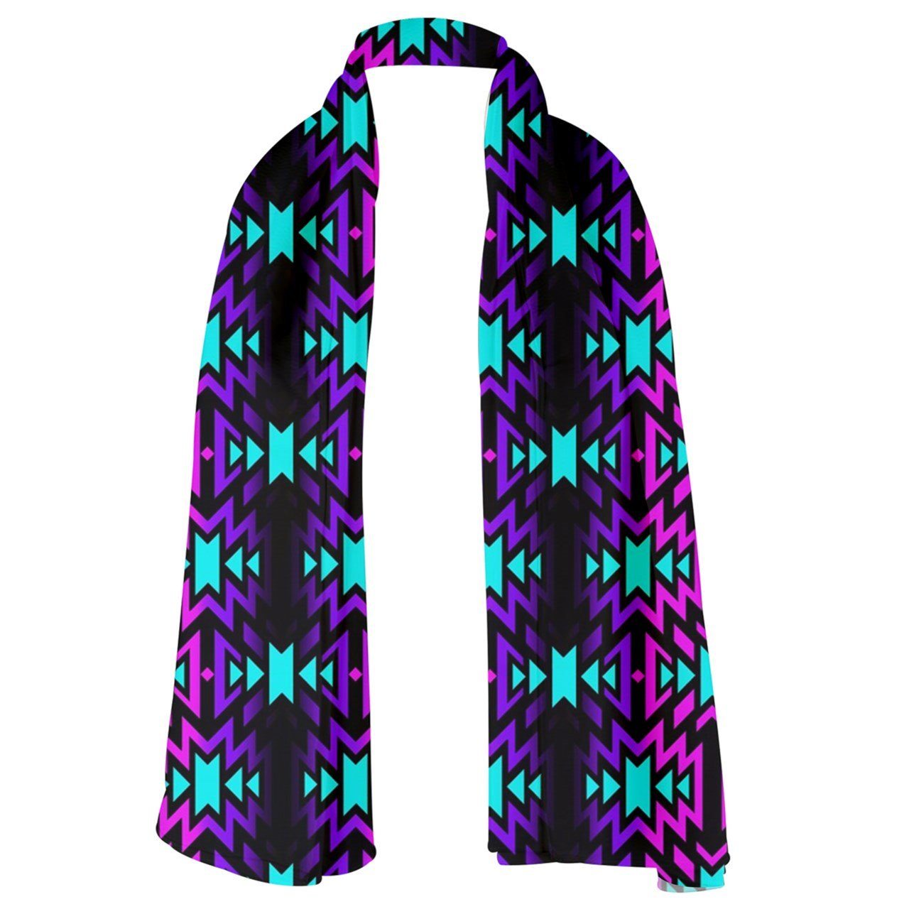 Black Fire Winter Sunset Large Square Chiffon Scarf fashion-scarves 49 Dzine 