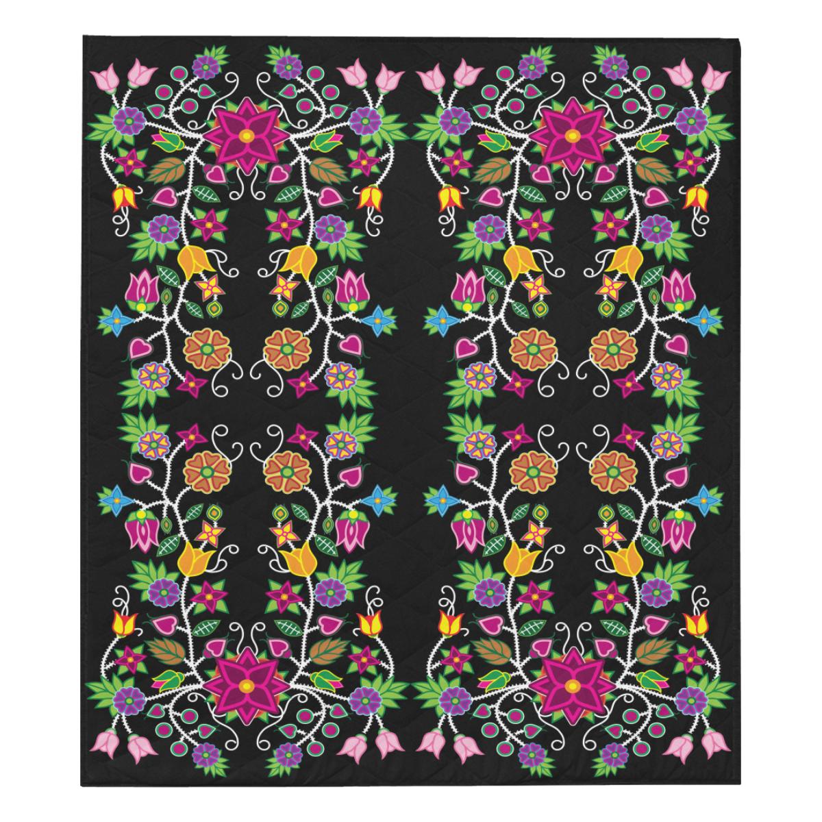 Floral Beadwork Quilt 70"x80" Quilt 70"x80" e-joyer 