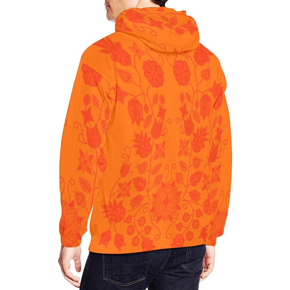 Floral Beadwork Real Orange Orange A feather for each All Over Print Hoodie for Men (USA Size) (Model H13) All Over Print Hoodie for Men (H13) e-joyer 