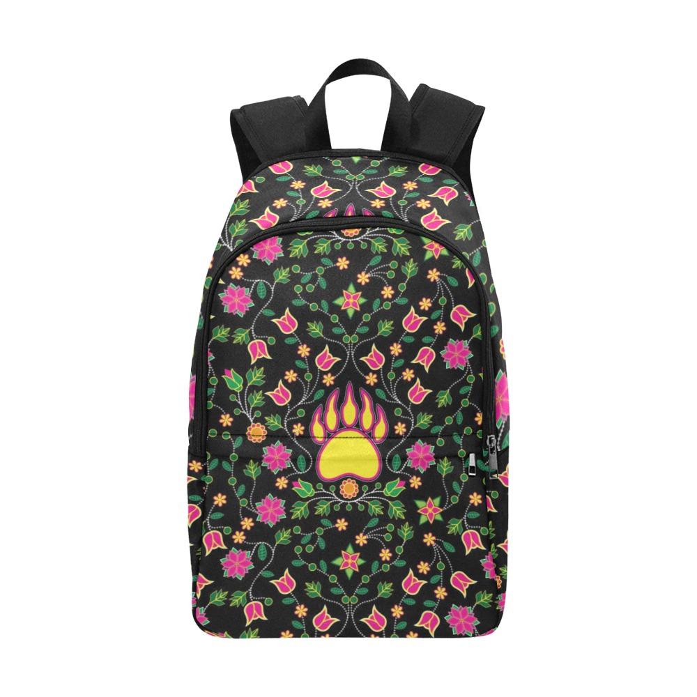 Floral Bearpaw Pink and Yellow Fabric Backpack for Adult (Model 1659) bag e-joyer 