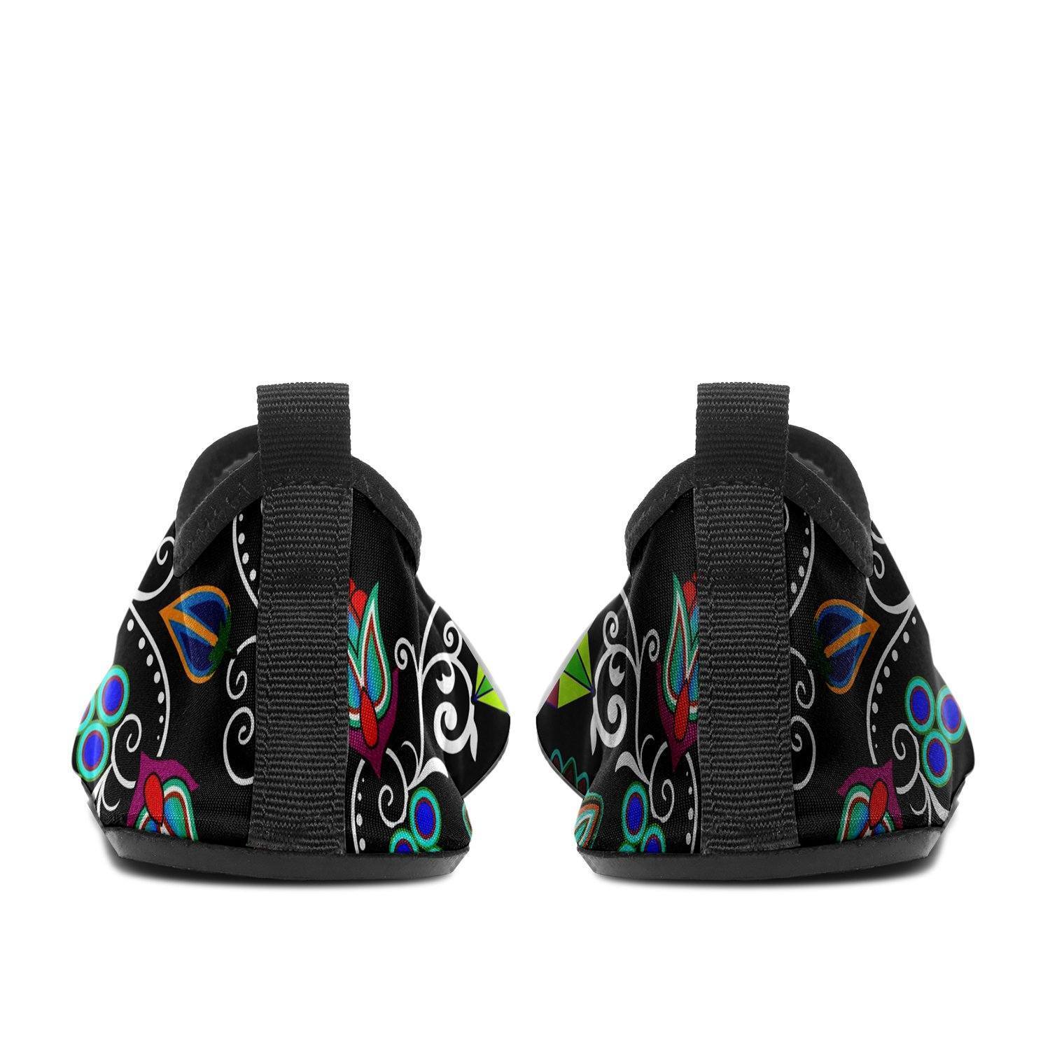 Indigenous Paisley Black Sockamoccs Kid's Slip On Shoes 49 Dzine 
