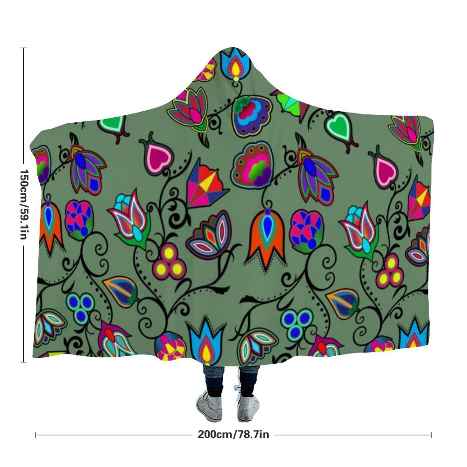 Indigenous Paisley Dark Sea Hooded Blanket 49 Dzine 