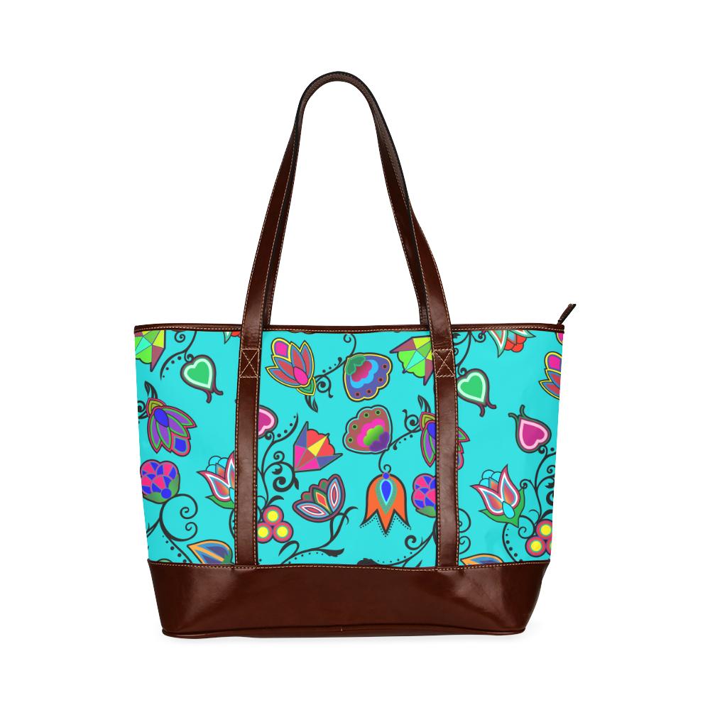 Indigenous Paisley - Sky Tote Handbag (Model 1642) Tote Handbags (1642) e-joyer 