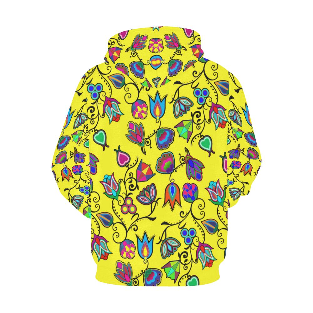Indigenous Paisley - Yellow All Over Print Hoodie for Women (USA Size) (Model H13) All Over Print Hoodie for Women (H13) e-joyer 