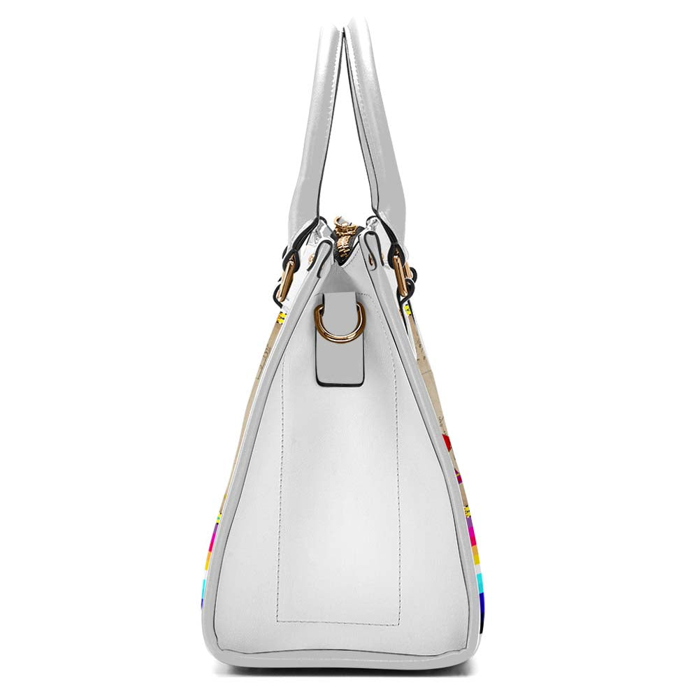 Ledger Round Dance White Convertible Hand or Shoulder Bag