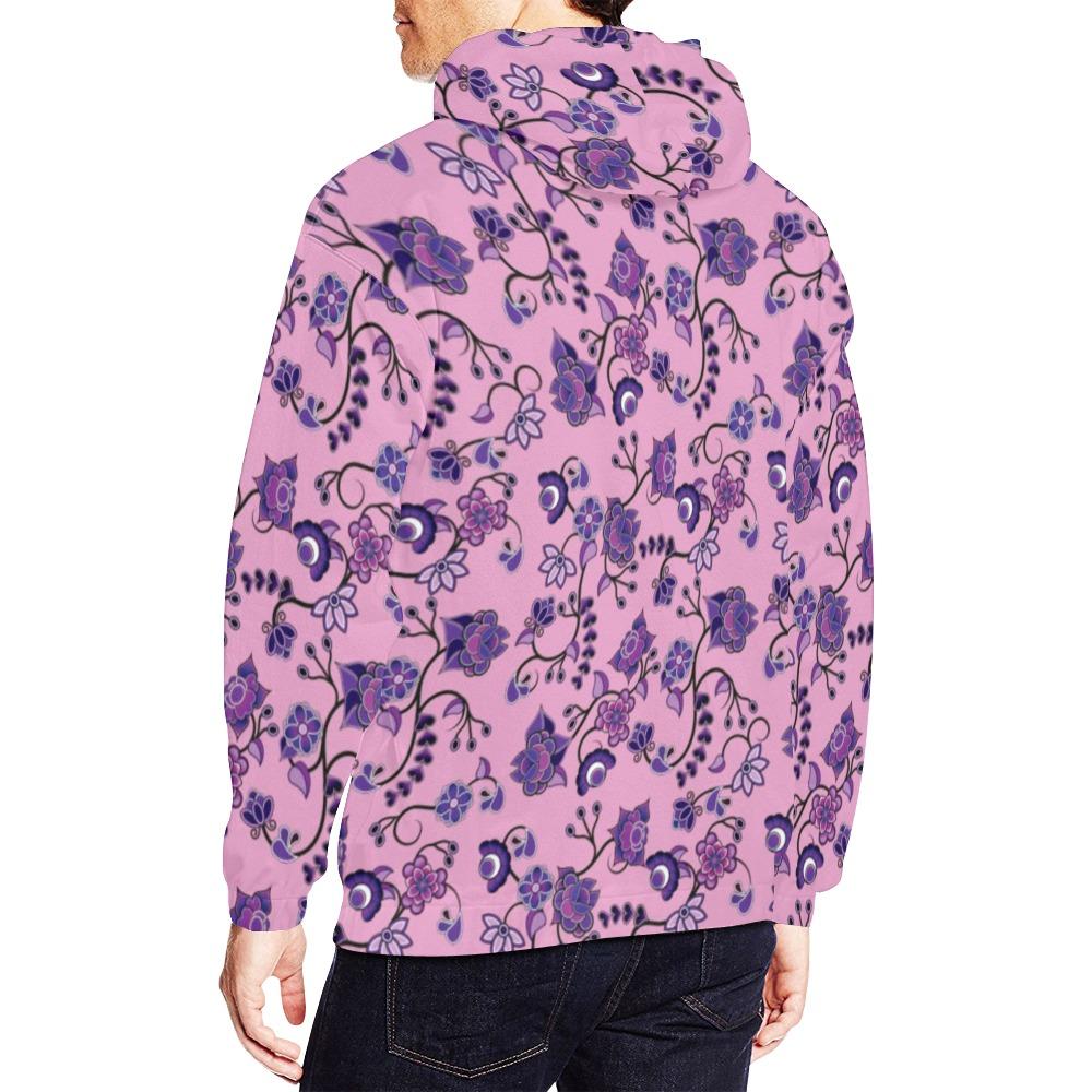 Purple Floral Amour All Over Print Hoodie for Men (USA Size) (Model H13) All Over Print Hoodie for Men (H13) e-joyer 