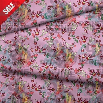 Strawberry Floral Cotton Poplin Fabric By the Yard Fabric NBprintex 