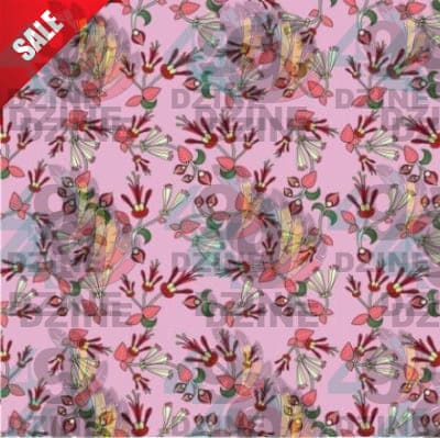 Strawberry Floral Cotton Poplin Fabric By the Yard Fabric NBprintex 