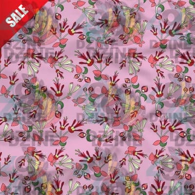 Strawberry Floral Cotton Poplin Fabric By the Yard Fabric NBprintex 